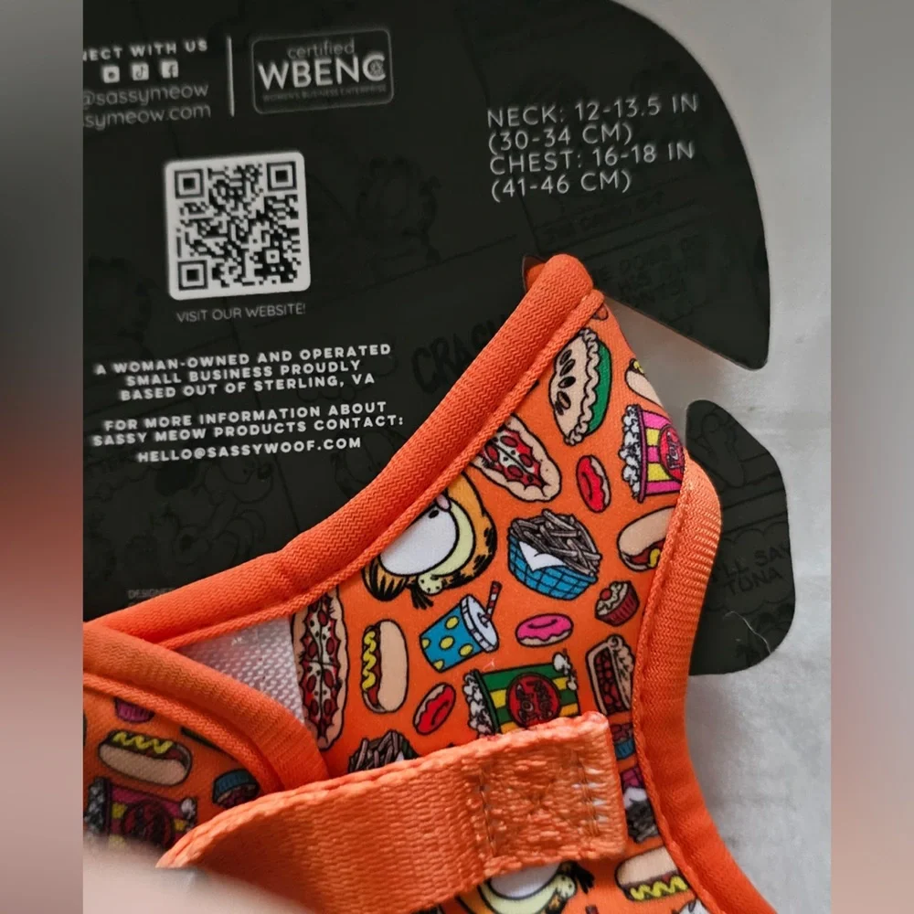 Sassy Meow Orange Garfield Harness, Collar and Leash Set (M)